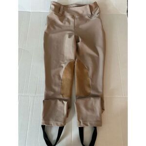Ruff Rider Youth Equestrian Breeches Beige Size 12 Reinforced Knees